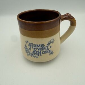 VTG Home Sweet Home Stoneware Mug with Tea Bag Holder Kitschy‎ Fun Retro